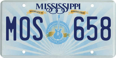 MS license plate MOS658