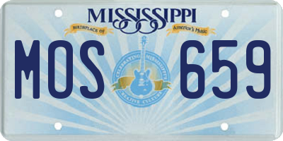 MS license plate MOS659