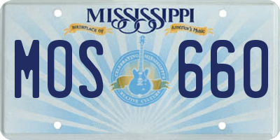 MS license plate MOS660
