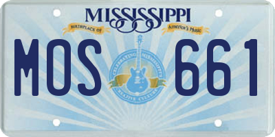 MS license plate MOS661