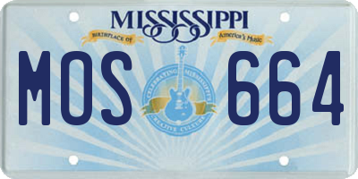 MS license plate MOS664
