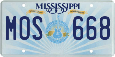MS license plate MOS668