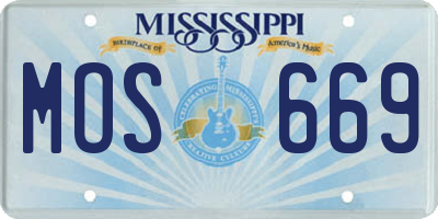 MS license plate MOS669