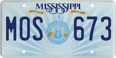 MS license plate MOS673