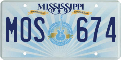 MS license plate MOS674