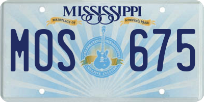 MS license plate MOS675