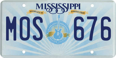MS license plate MOS676