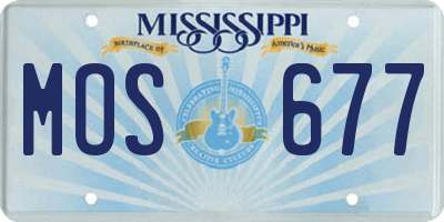 MS license plate MOS677