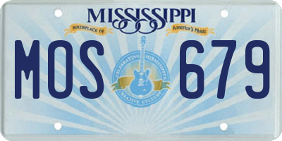 MS license plate MOS679