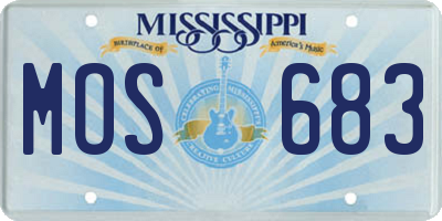 MS license plate MOS683