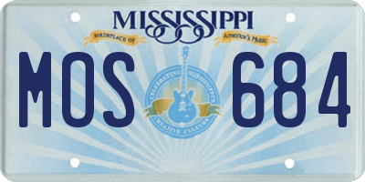 MS license plate MOS684