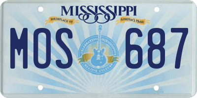 MS license plate MOS687