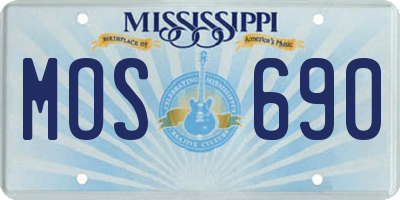 MS license plate MOS690