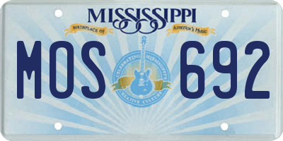MS license plate MOS692