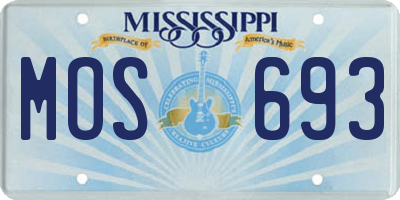 MS license plate MOS693