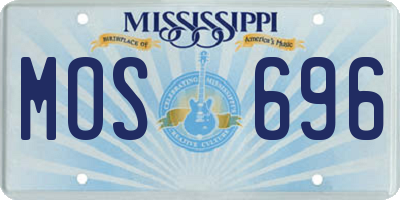 MS license plate MOS696