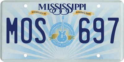 MS license plate MOS697
