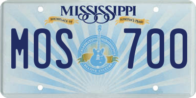 MS license plate MOS700