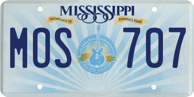 MS license plate MOS707