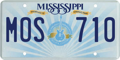 MS license plate MOS710