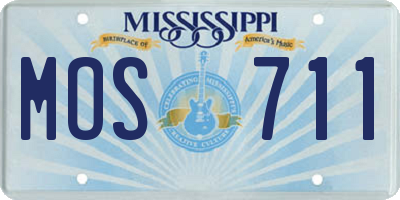 MS license plate MOS711