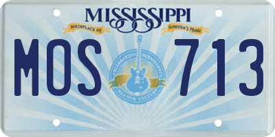 MS license plate MOS713