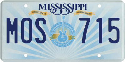 MS license plate MOS715