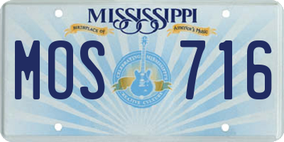 MS license plate MOS716