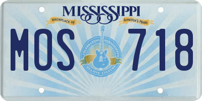 MS license plate MOS718