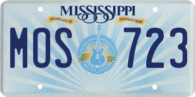 MS license plate MOS723