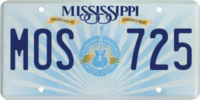 MS license plate MOS725
