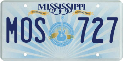 MS license plate MOS727