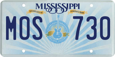 MS license plate MOS730
