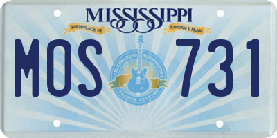 MS license plate MOS731