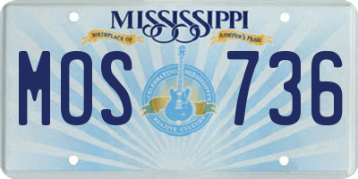 MS license plate MOS736