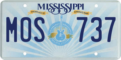 MS license plate MOS737