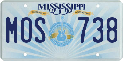 MS license plate MOS738