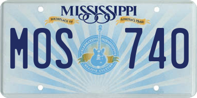 MS license plate MOS740