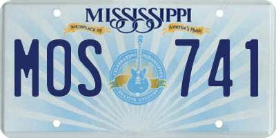 MS license plate MOS741