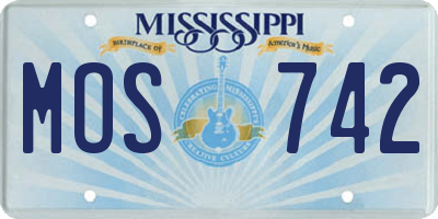 MS license plate MOS742