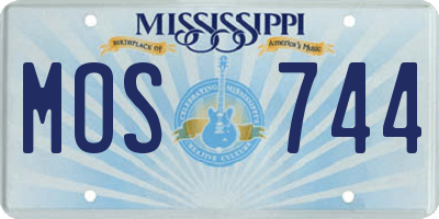 MS license plate MOS744
