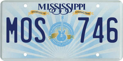 MS license plate MOS746