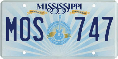 MS license plate MOS747