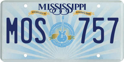 MS license plate MOS757