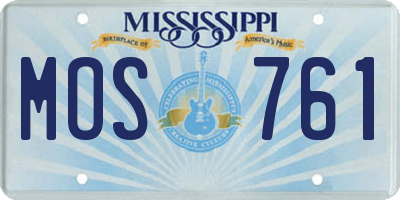 MS license plate MOS761