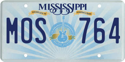 MS license plate MOS764