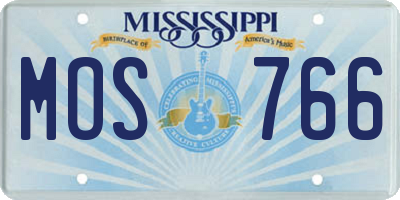 MS license plate MOS766