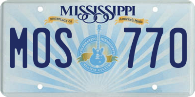 MS license plate MOS770
