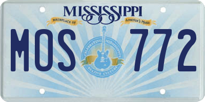 MS license plate MOS772
