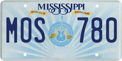 MS license plate MOS780